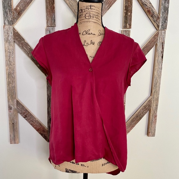 Anthropologie Tops - Anthro Cloth & Stone criss-cross high low blouse